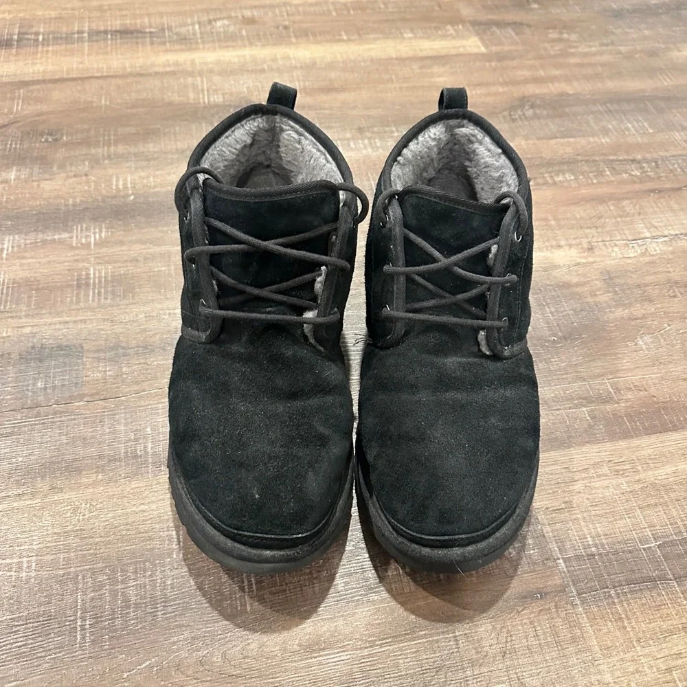 UGG Neumel Men 14 Black Suede Chukka Boots Shearling Lined Ankle Shoes 3236